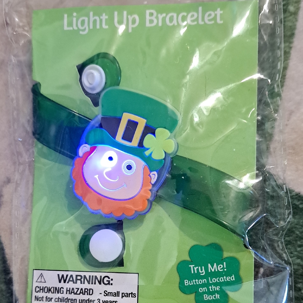 St. Patricks Day Light Up Bracelet Leprechaun